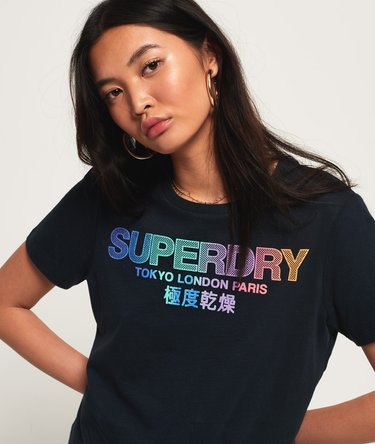 City Nights T-Shirt mit Farbverlauf und geflocktem Design Image 5