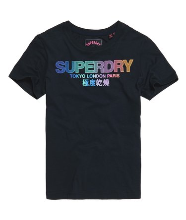 City Nights T-Shirt mit Farbverlauf und geflocktem Design Image 2