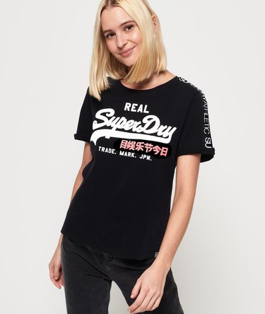 T-shirt Superdry Femme - Taille 2XS (US 2) - Violet - Col Rond - Manches Courtes - Bon État