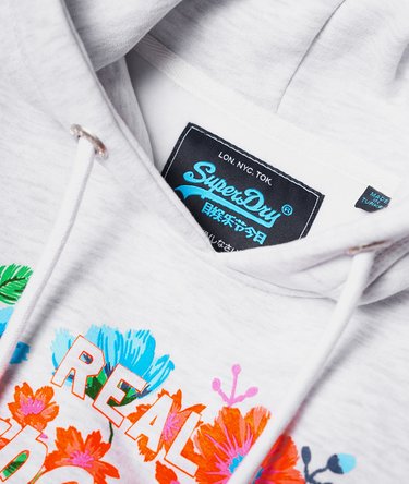 Sweat à capuche épais à fleurs et à logo Vintage Image 6
