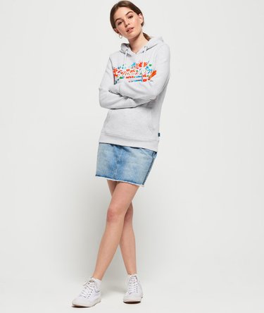 Sweat à capuche épais à fleurs et à logo Vintage Image 3