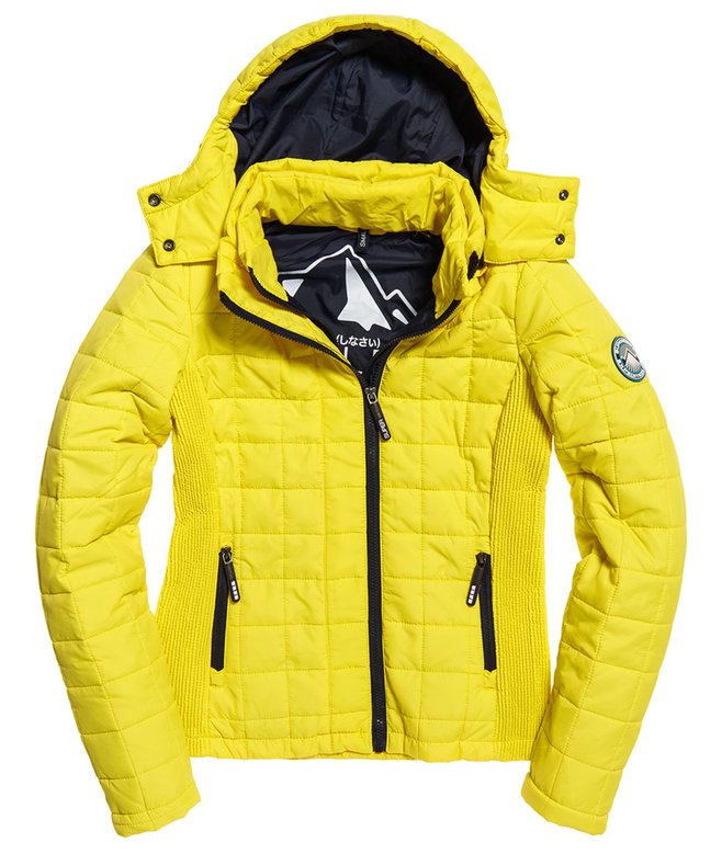 Fuji Kapuzenjacke mit quadratischem Steppmuster