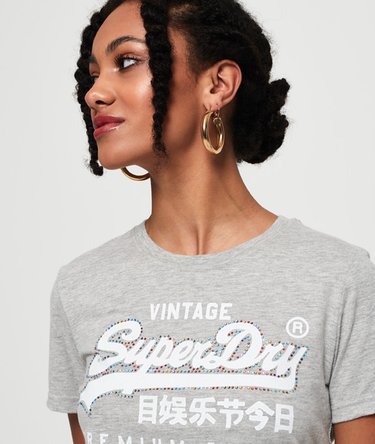 Premium Goods Rhinestone Cracked Print T-Shirt Image 5