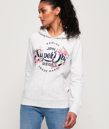 Premium Script Floral Lightweight Hoodie Image 1