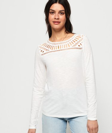 Alana Crochet Lace Long Sleeve Top Image 1