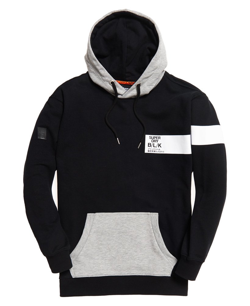 mens Black Label Edition Contrast Hoodie in Black | Superdry UK