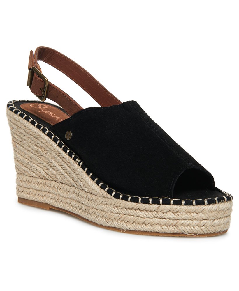 Dames Grace espadrilles met sleehak in black | Superdry BE-NL