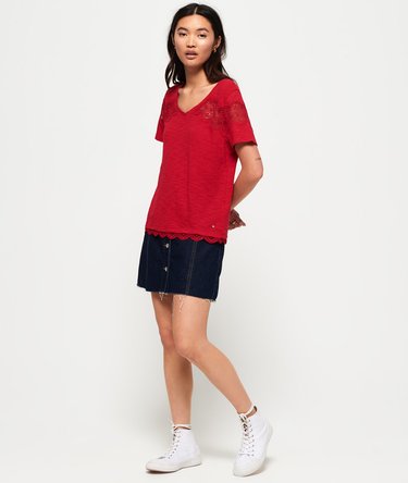 Lizzie Lace Insert T-shirt Image 3