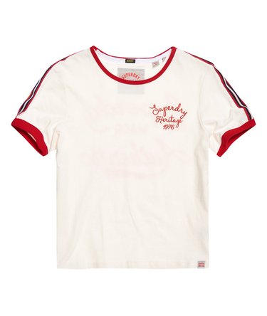Camiseta de corte cuadrado, ribetes de colores y logo bordado Heritage Image 2