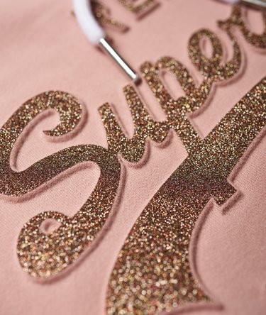 Vintage Logo Glitter Embossed Hoodie Image 7