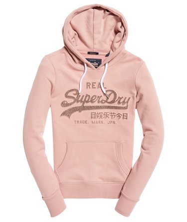 Vintage Logo Glitter Embossed Hoodie Image 2