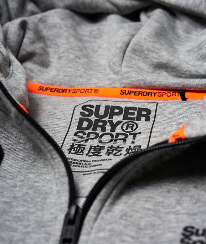 mens Core Sport Zip Hoodie in GREY MARL Superdry UK