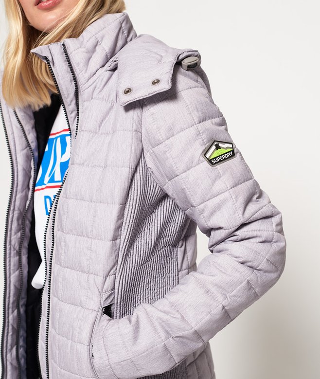 Fuji Jacke mit Kapuze und quadratischem Steppmuster wolkengrau