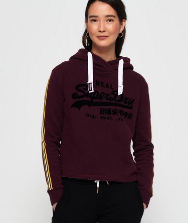 Vintage Logo League College Crop Hoodie Image 1