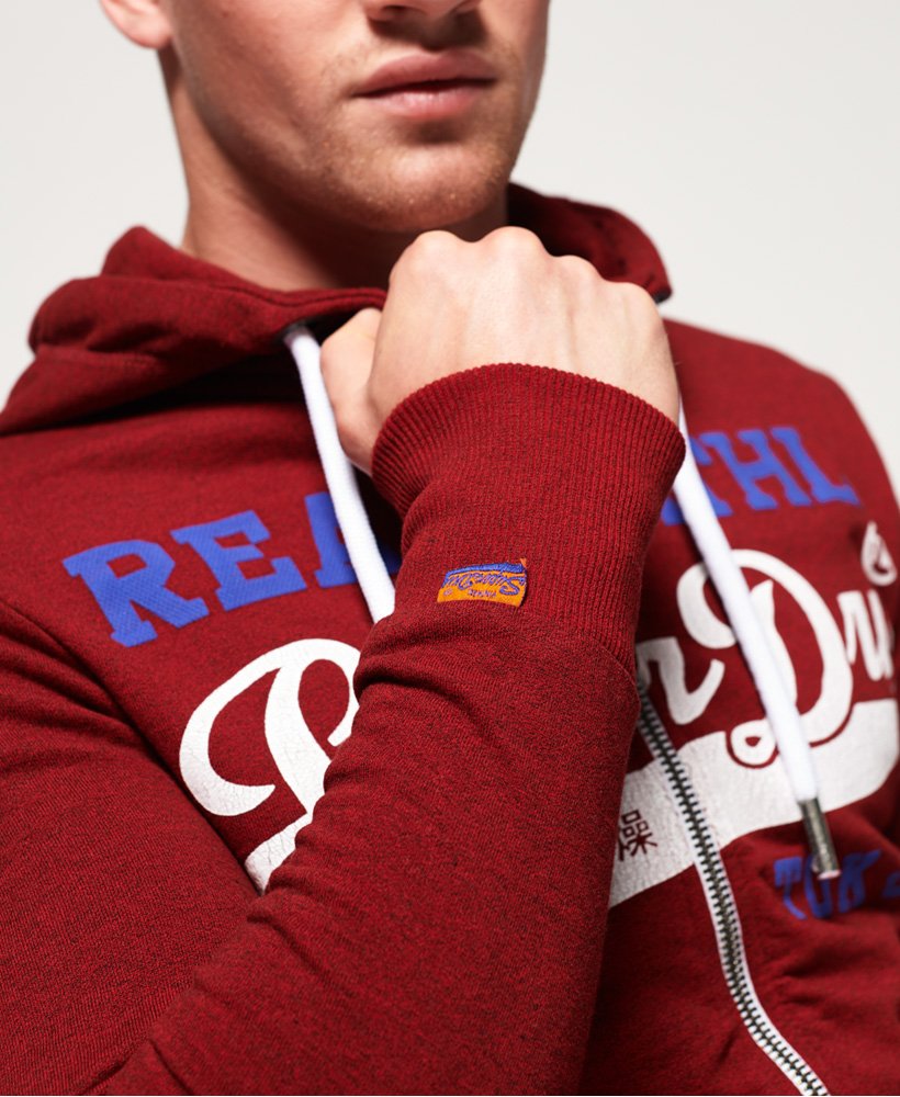 mens Heritage Classic Zip Hoodie in Red Hook Grit | Superdry US