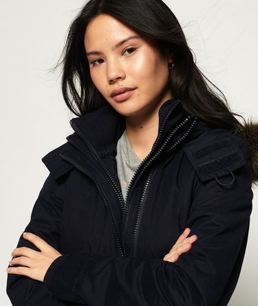 Microfibre Faux Fur Hooded SD-Windbomber Jacket Image 4