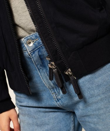 Microfibre Faux Fur Hooded SD-Windbomber Jacket Image 6