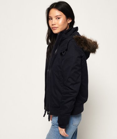 Microfibre Faux Fur Hooded SD-Windbomber Jacket Image 3