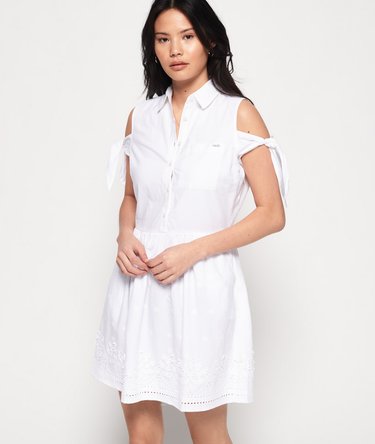 Embroidered Shirt Dress Image 1