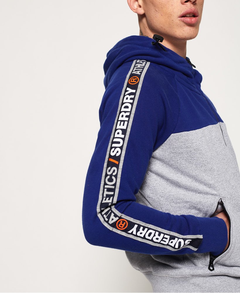 mens Superdry Stadium Colour Block Half Zip Hoodie in Superdry Stadium  Cobalt Blue | Superdry US