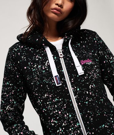 H&aelig;ttetr&oslash;je med gennemg&aring;ende print og lynl&aring;s fra Orange Label serien Image 4