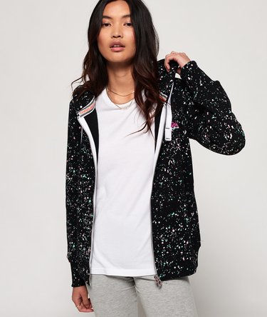 H&aelig;ttetr&oslash;je med gennemg&aring;ende print og lynl&aring;s fra Orange Label serien Image 1