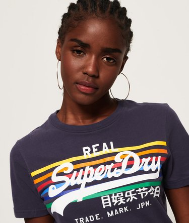 Vintage Logo Rodeo Rainbow Stripe T-Shirt Image 5