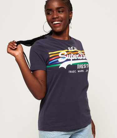 Vintage Logo Rodeo Rainbow Stripe T-Shirt Image 1
