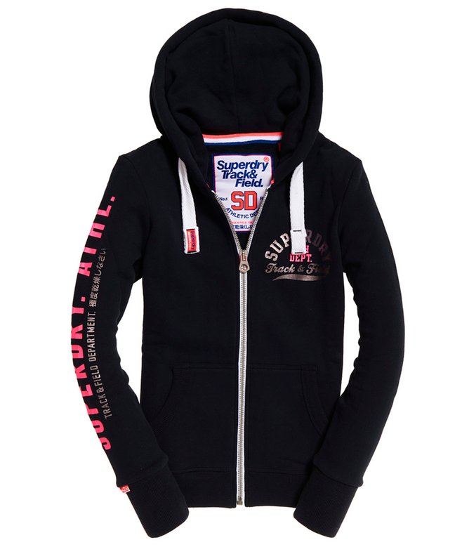 Superdry Felpa Con Cappuccio Da Donna, Modello Essential Logo, Vestibilità Oversize, Nera