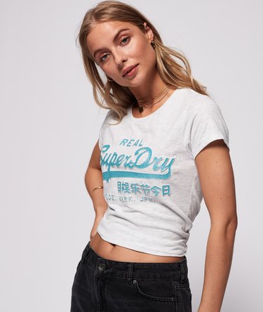 Vintage Logo T-Shirt mit Prägung und Glitzer Image 2