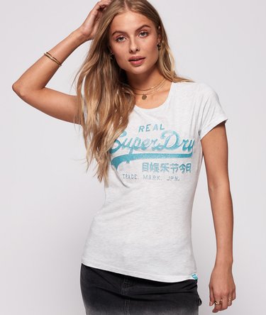 Vintage Logo T-Shirt mit Prägung und Glitzer Image 1