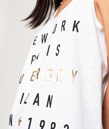 Camiseta de tirantes con estampado metalizado City Letters Image 6