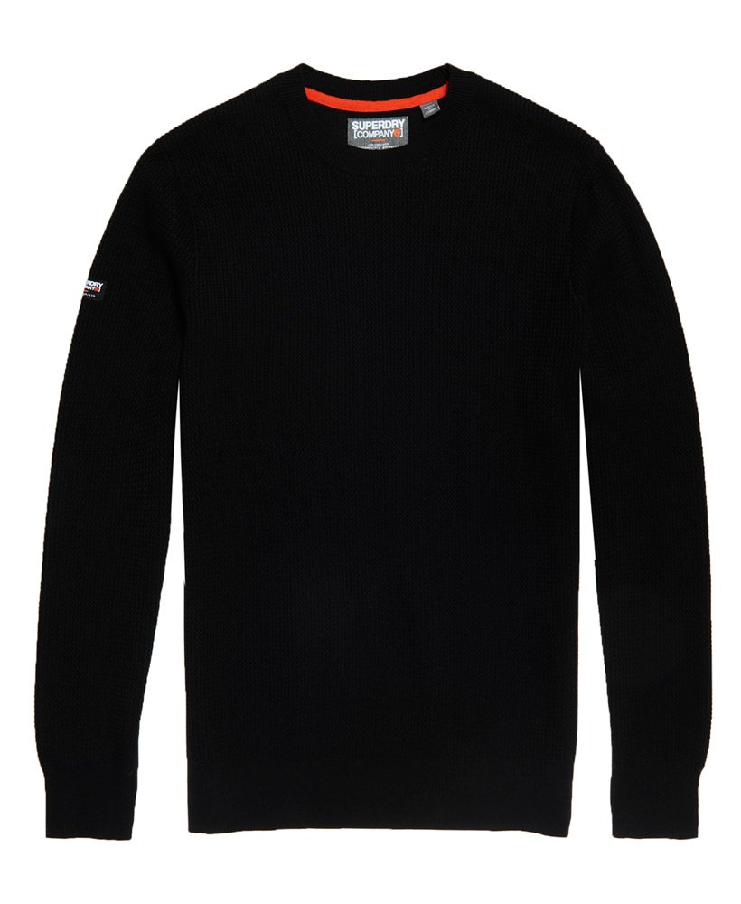 mens Academy Crew Jumper in Black | Superdry CA-EN