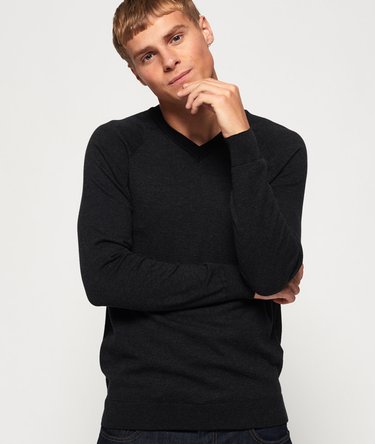 Orange Label Cotton Vee Neck Jumper Image 1