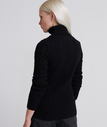 Jersey de cuello vuelto en punto trenzado Croyde Image 4