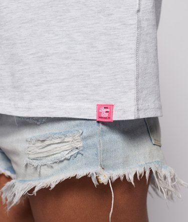 Camiseta ajustada estilo boyfriend logo Vintage de efecto envolvente Image 5