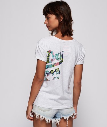 Camiseta ajustada estilo boyfriend logo Vintage de efecto envolvente Image 2