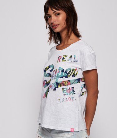 Camiseta ajustada estilo boyfriend logo Vintage de efecto envolvente Image 1
