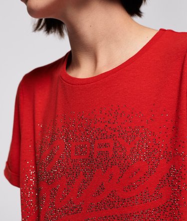 Super Script Rhinestone Scatter Boxy T-shirt Image 3