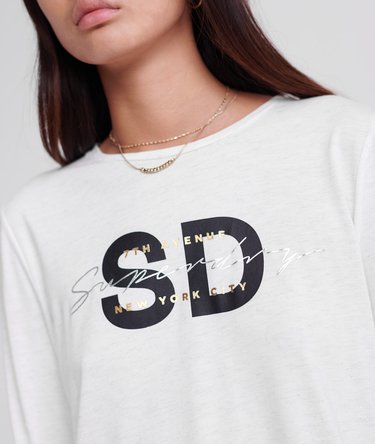 Błyszcząca bluzka z długim rękawem i nadrukiem Image 5