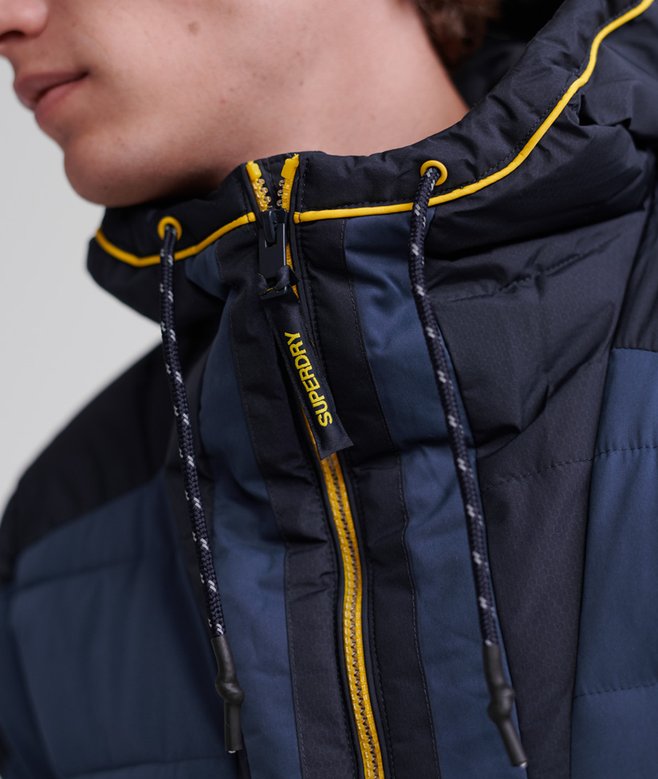 mens Downhill Padded Overhead Jacket in Nu Navy Superdry UK