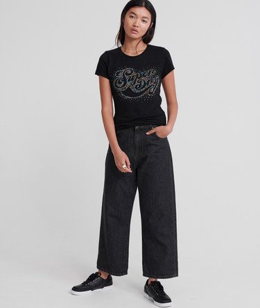Classic Script Rhinestone Scatter T-Shirt Image 2