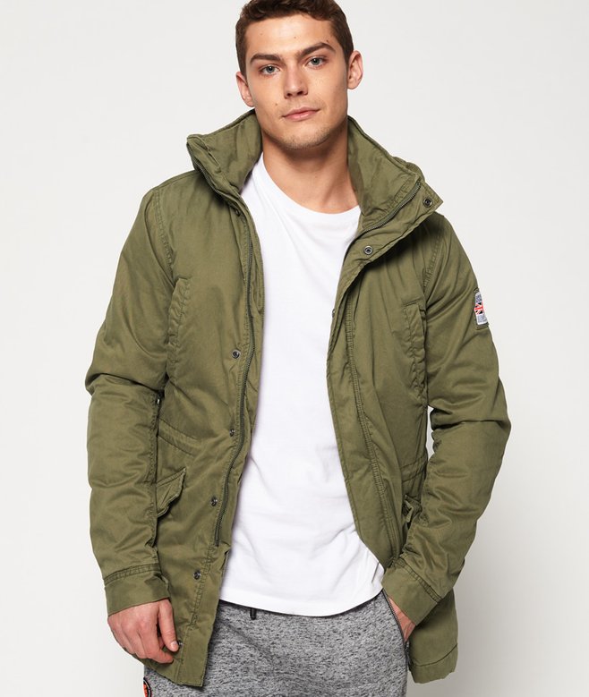 mens Rookie Military Parka Jacket in Deepest Army Superdry UK