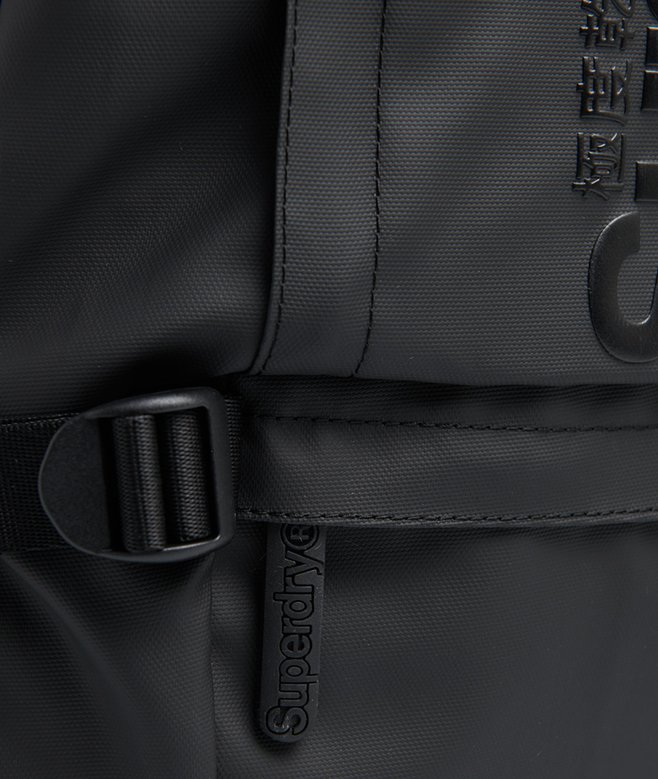 mens Slim Line Tarp Rucksack in Black Superdry US
