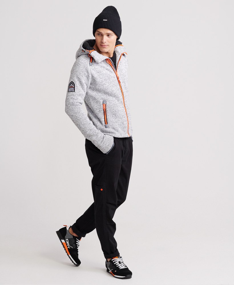 mens Storm Double Zip Hoodie in LIGHT GREY GRIT | Superdry CA-EN