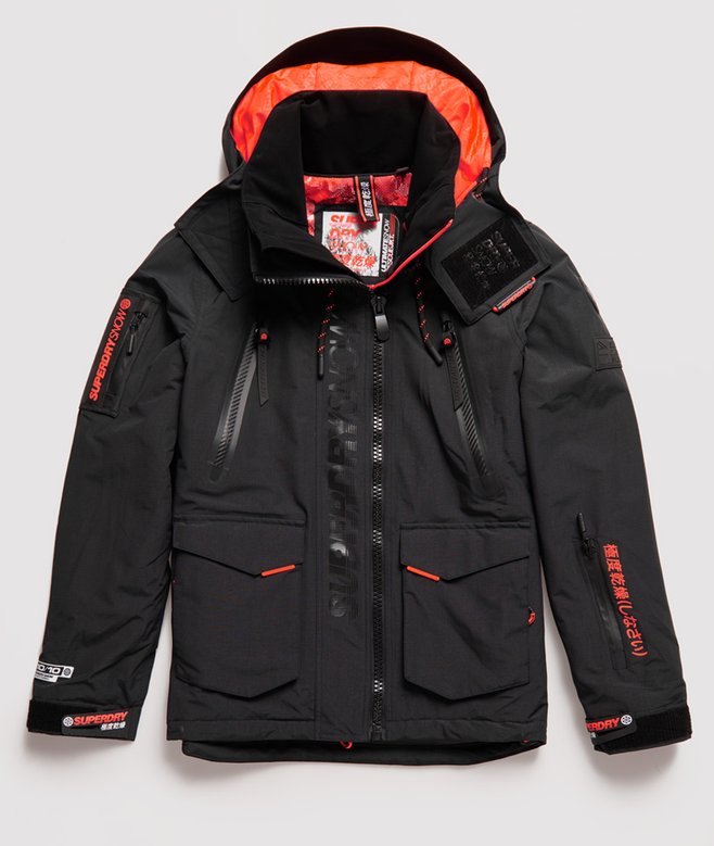 mens Ultimate Snow Rescue Jacket in Onyx Black Superdry UK