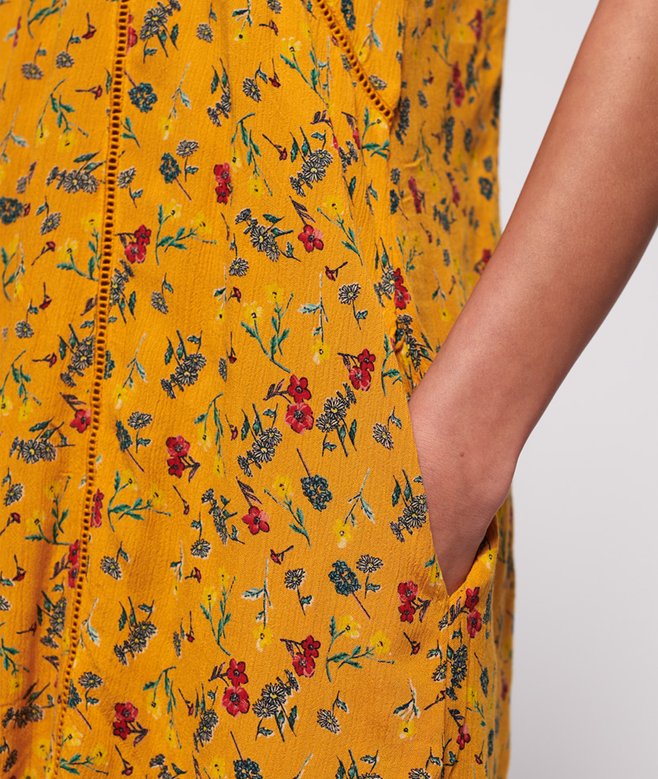 womens Riley Lace Halter Dress in Buttercup | Superdry IE