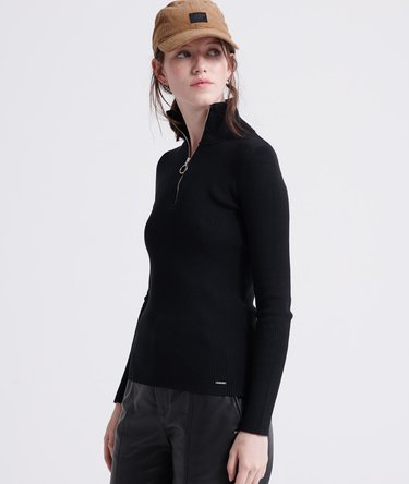 Ophelia Ribbed High Neck Knit Jumper Image 1