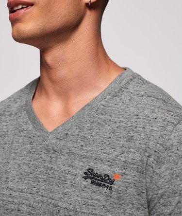 Orange Label Vintage broderad v-ringad t-tröja Image 3