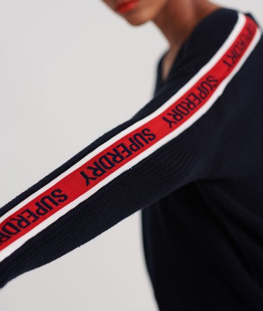 Sportowy sweter z taśmą i dekoltem w serek Image 6